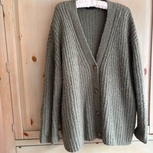 Jenni Kayne Sweaters - Jenni Kayne Cotton Cardigan Sweater - Small Olive Green